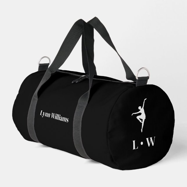 Tanztasche | Black Initials Name Duffle Bag (Linke Seite)