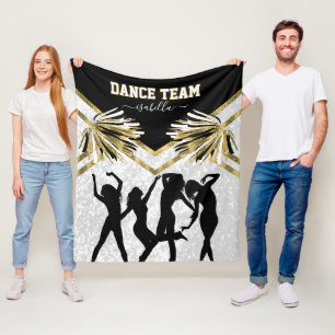 Tanzteam Black, White und Gold Fleecedecke
