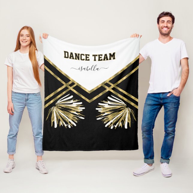 Tanzteam Schwarz, Weiß und Gold Fleece Blanken (Beispiel)