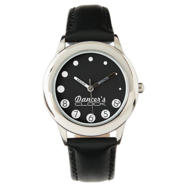 Tanzuhr mit Zahlen für Tänzer. Armbanduhr (Vorderseite)