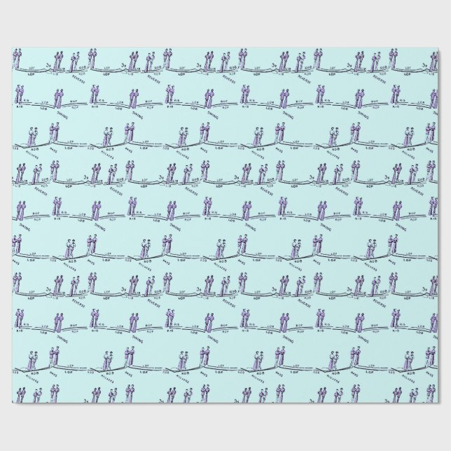 Tanzunterricht Geschenkpapier (Blau) (Flach)