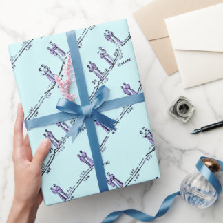 Tanzunterricht Geschenkpapier (Blau)