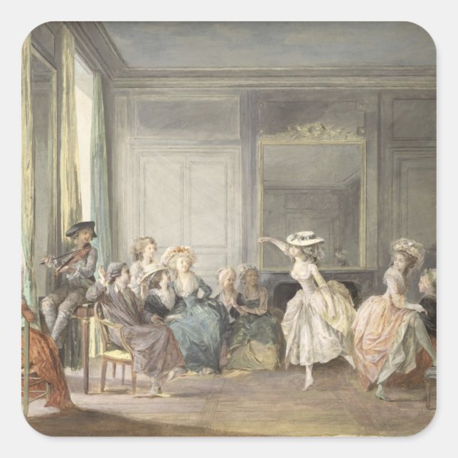 Tanzunterricht Quadratischer Aufkleber (Vorderseite)