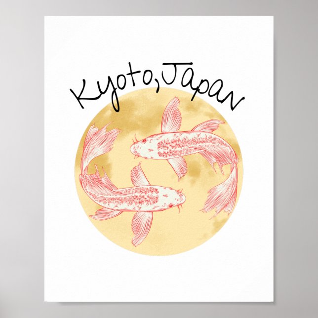 Tao Feng Shui Koi - Golden Earth - Kyoto, Japan Poster (Vorne)