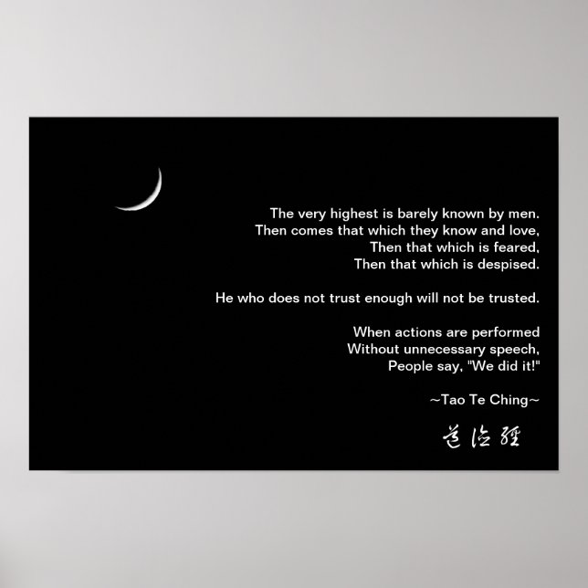 Tao Te Ching No.8 Poster (Vorne)