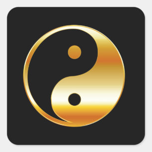 Taoismus- Daoismus- Ying- und Yang-Symbol Quadratischer Aufkleber