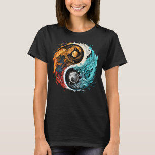 Taoismus Yin Yang Splash über Zen Taijitu Yin T-Shirt