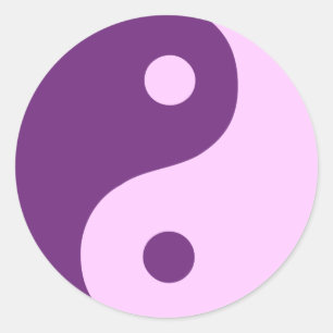 Taoistisches Yin-Yang-Symbol in Lila Runder Aufkleber