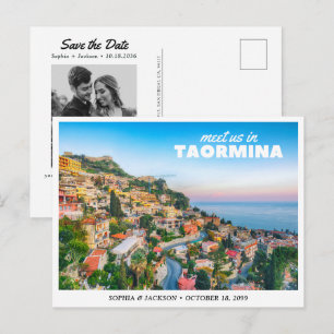Taormina Hochzeit Terminankündigung Italien Reise  Postkarte