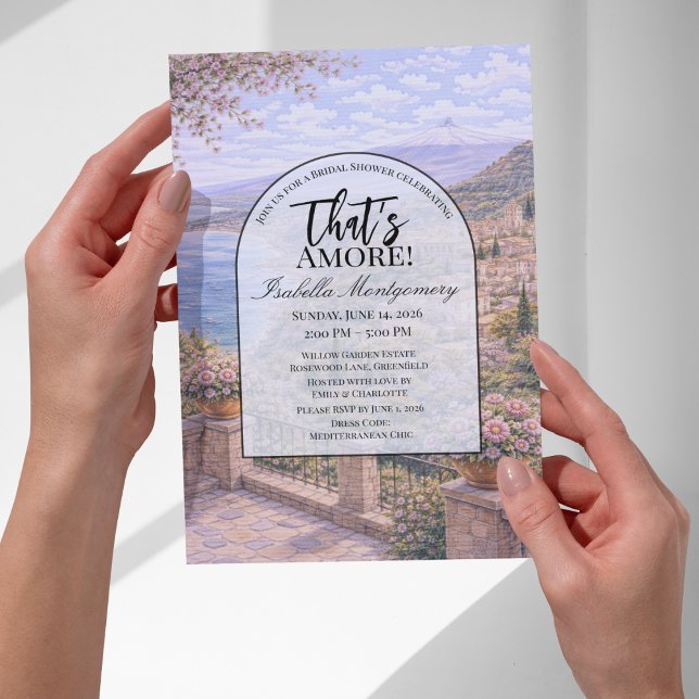 Taormina Italian Themed Bridal Shower Einladung (Taormina Italian Themed Bridal Shower Invitations
)