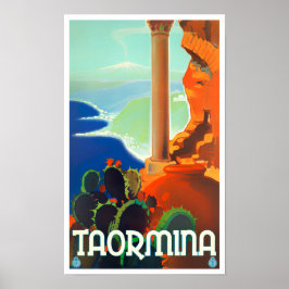 Taormina Italien Jahrgang Reise Poster