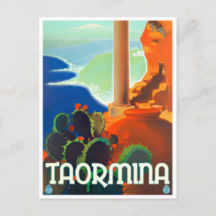 Taormina Italien Jahrgang Reise Postkarte