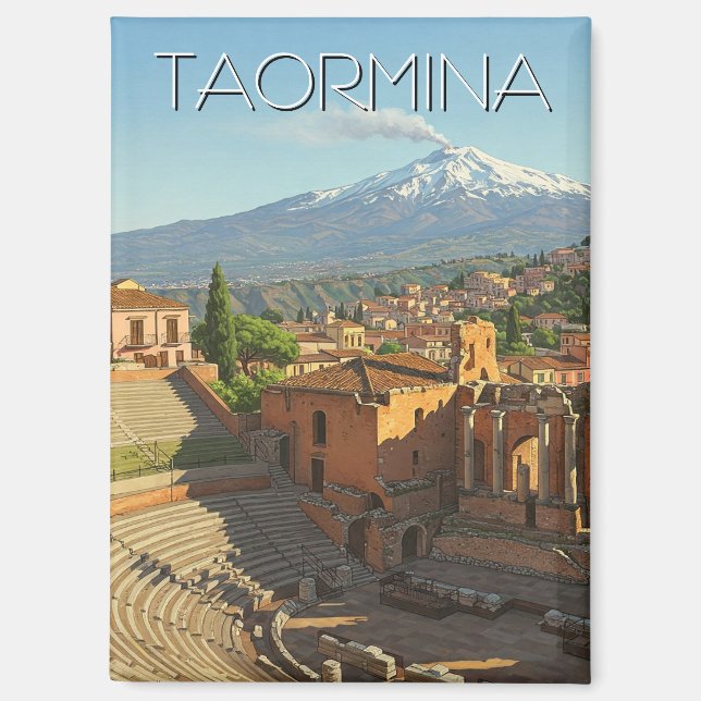 Taormina Italien Monte Etna Magnet (Vorderseite)