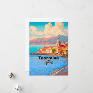 Taormina Italien Reise Postkarte, Taormina Reise K Feiertagskarte