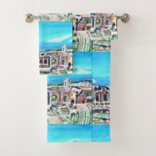 Taormina, Sizilien Badhandtuch Set