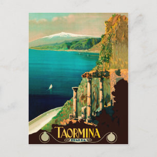 Taormina, Sizilien, Italien, Aussicht auf die Küst Postkarte