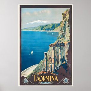 Taormina Sizilien Italien Vintage-Reiseposter Poster