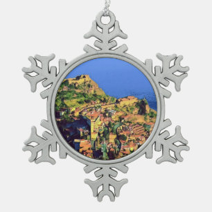 TAORMINA - Sizilien - Schneeflocken Zinn-Ornament