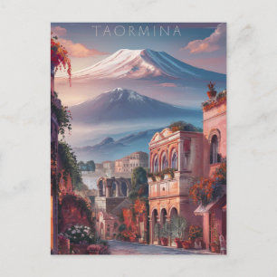 Taormina, Sizilien Stylist Malerei Postkarte