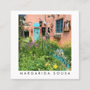 Taos Adobe Door Foto Reisen Tourismus Gastfreundsc Quadratische Visitenkarte