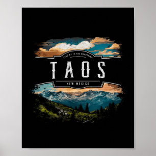 Taos Berge New Mexico Wandern Outdoor Vintage Poster