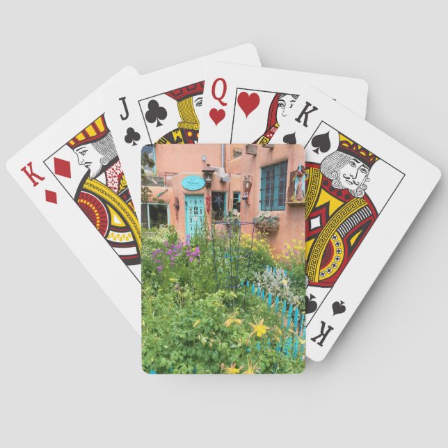 Taos Garden Blue Door New Mexico Spielkarten (Rückseite)