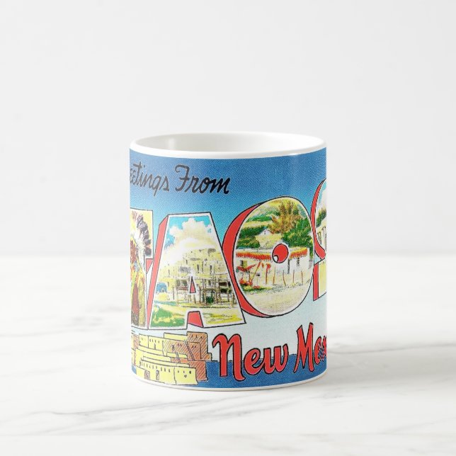 Taos New Mexico Gruß Kaffeetasse (Mittel)