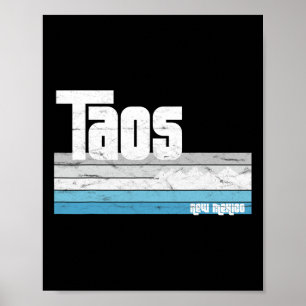 Taos New Mexico Nm Retro Vintage Skifahren Wandern Poster
