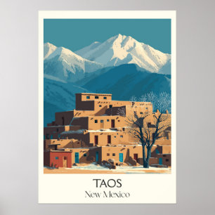 Taos New Mexico Pueblo Dorf Poster