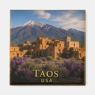 Taos New Mexico Pueblo-Erbe & Hochwüste 🗺️ Magnet