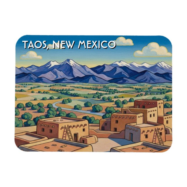 Taos New Mexico Reise Magnet (Horizontal)