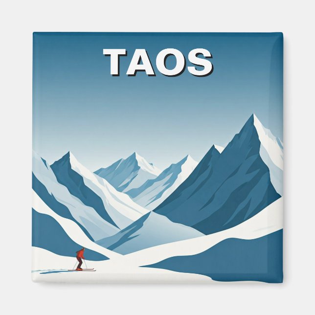 Taos New Mexico Skifahrer Reisen Magnet (Vorne)