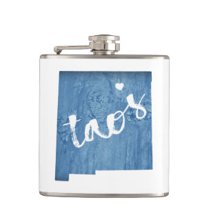 Taos New Mexico Wood Grain Flachmann