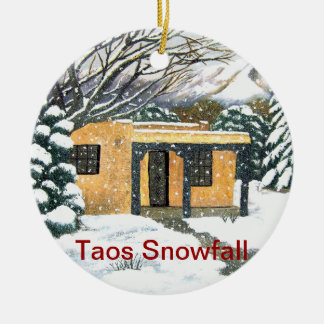 Taos, New Mexiko-Schneefälle Keramikornament