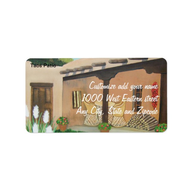 Taos Patio ~ Landschaft Adressaufkleber (Vorne)
