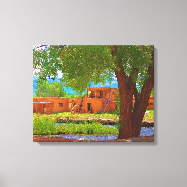 Taos Pueblo Leinwanddruck (Vorderseite)