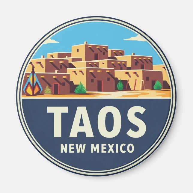 Taos Pueblo New Mexico Magnet (Vorne)
