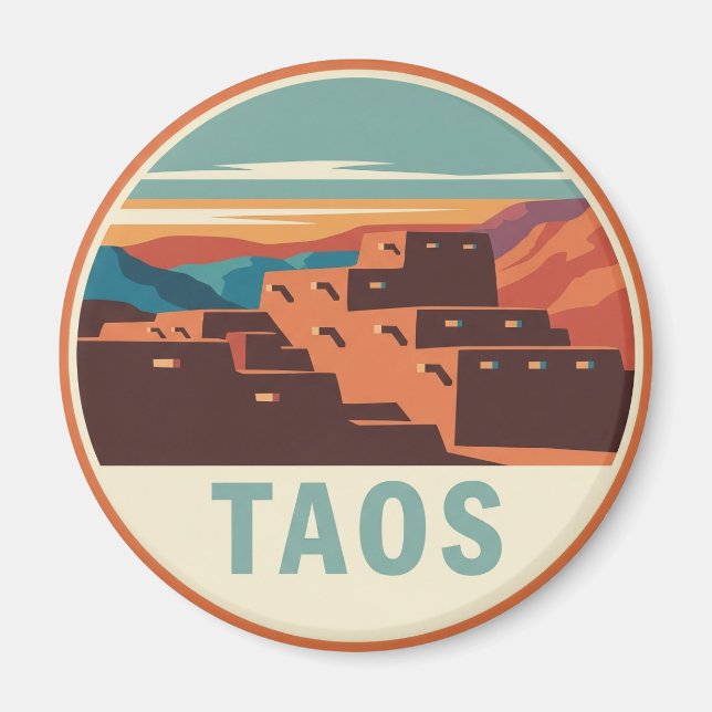 Taos Pueblo New Mexico Magnet (Vorne)