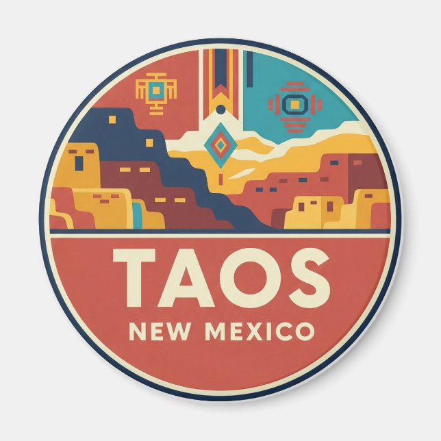 Taos Pueblo New Mexico Magnet (Vorne)