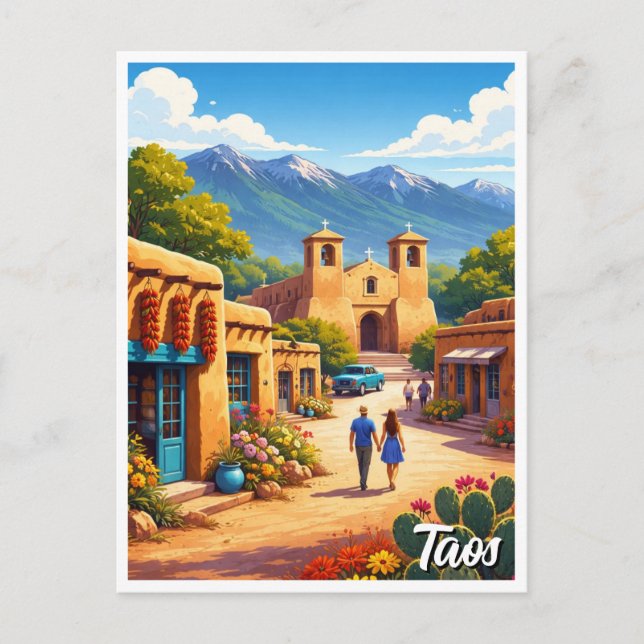 Taos Pueblo New Mexico Postkarte (Vorderseite)