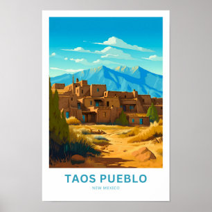 Taos Pueblo New Mexico Reisen Print Poster