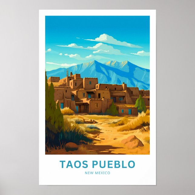 Taos Pueblo New Mexico Reisen Print Poster (Vorne)