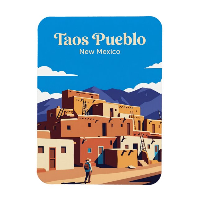 Taos Pueblo USA Magnet (Vertikal)