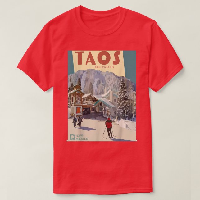Taos Ski Valley New Meico USA Wandern Snowboarden  T-Shirt (Design vorne)