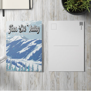 Taos Ski Valley Skigebiet Winter Neuseeland Vintag Postkarte