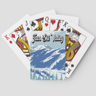 Taos Ski Valley Skigebiet Winter Neuseeland Vintag Spielkarten