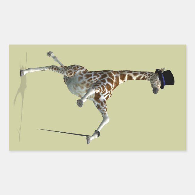 Tap-Tanz-Giraffe Rechteckiger Aufkleber (Vorderseite)