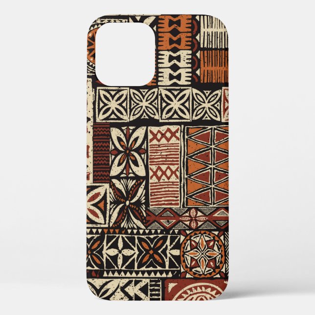 Tapa-Tribal im hawaiianischen Stil, abstrakter Pat Case-Mate iPhone Hülle (Rückseite)