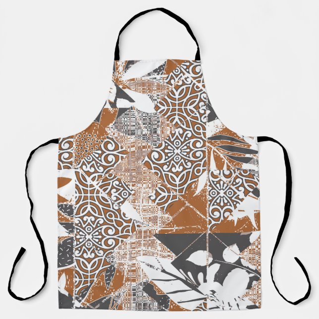 Tapa-Tribal im hawaiianischen Stil, abstrakter Pat Schürze (Vorderseite)