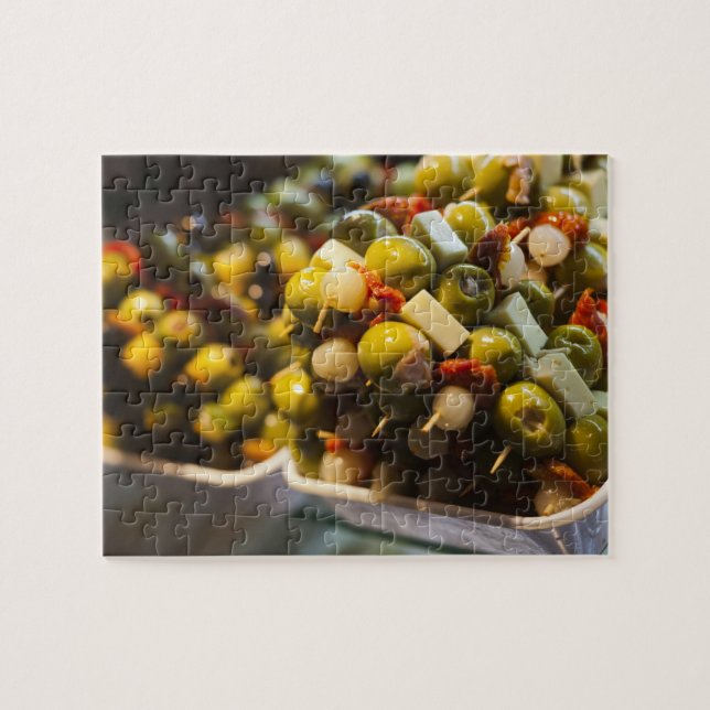 Tapas aus gefüllten Oliven Puzzle (Horizontal)